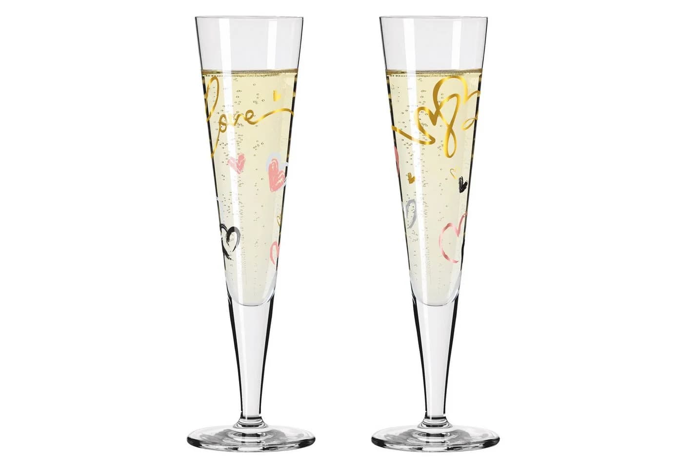Ritzenhoff Champagnerglas-Set Goldnacht Kristallglas mit Golddekor