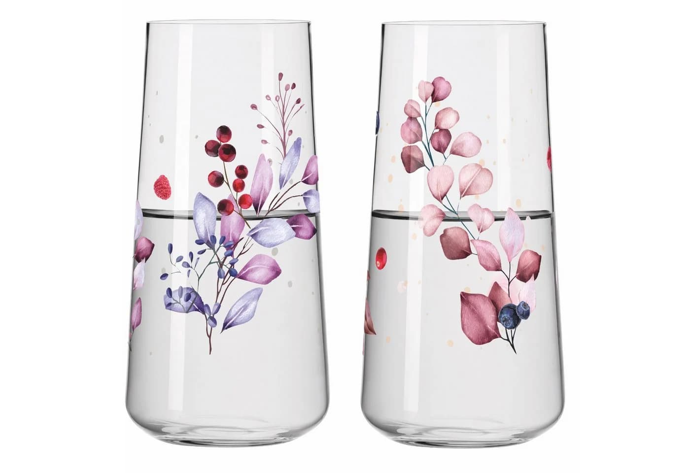 Ritzenhoff Longdrinkglas Sommersonett 614 ml 2-teilig Lila Rot Pink Glas