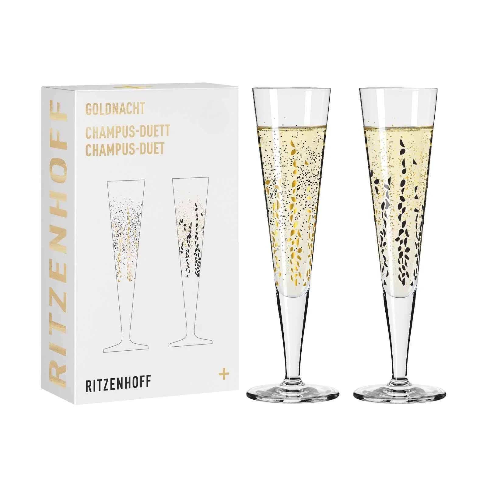 Ritzenhoff Champagnergläser Goldnacht 205 ml 2er Set Gold Kristallglas