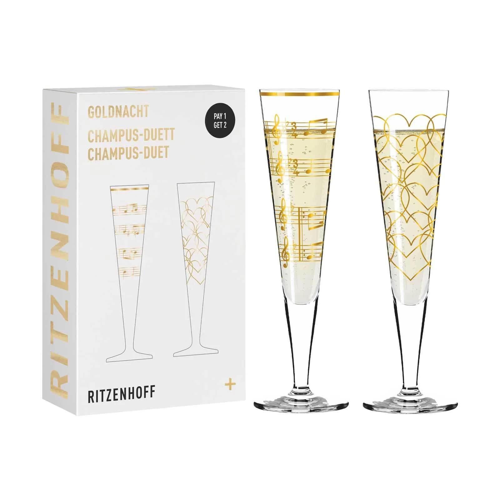 Ritzenhoff Champagnerglas Goldnacht Gold 2-teilig