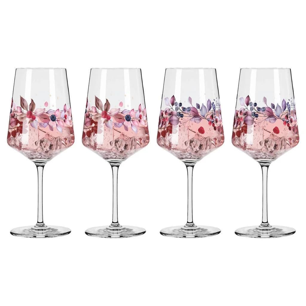 Ritzenhoff Spritzerglas Sommerrausch 4-teilig Rosa Weiß Flieder Glas 544 ml