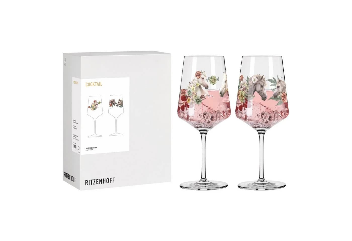 Ritzenhoff Aperitifglas "Reitgold" Cocktailglas-Set Bunt Floral - Bild 2