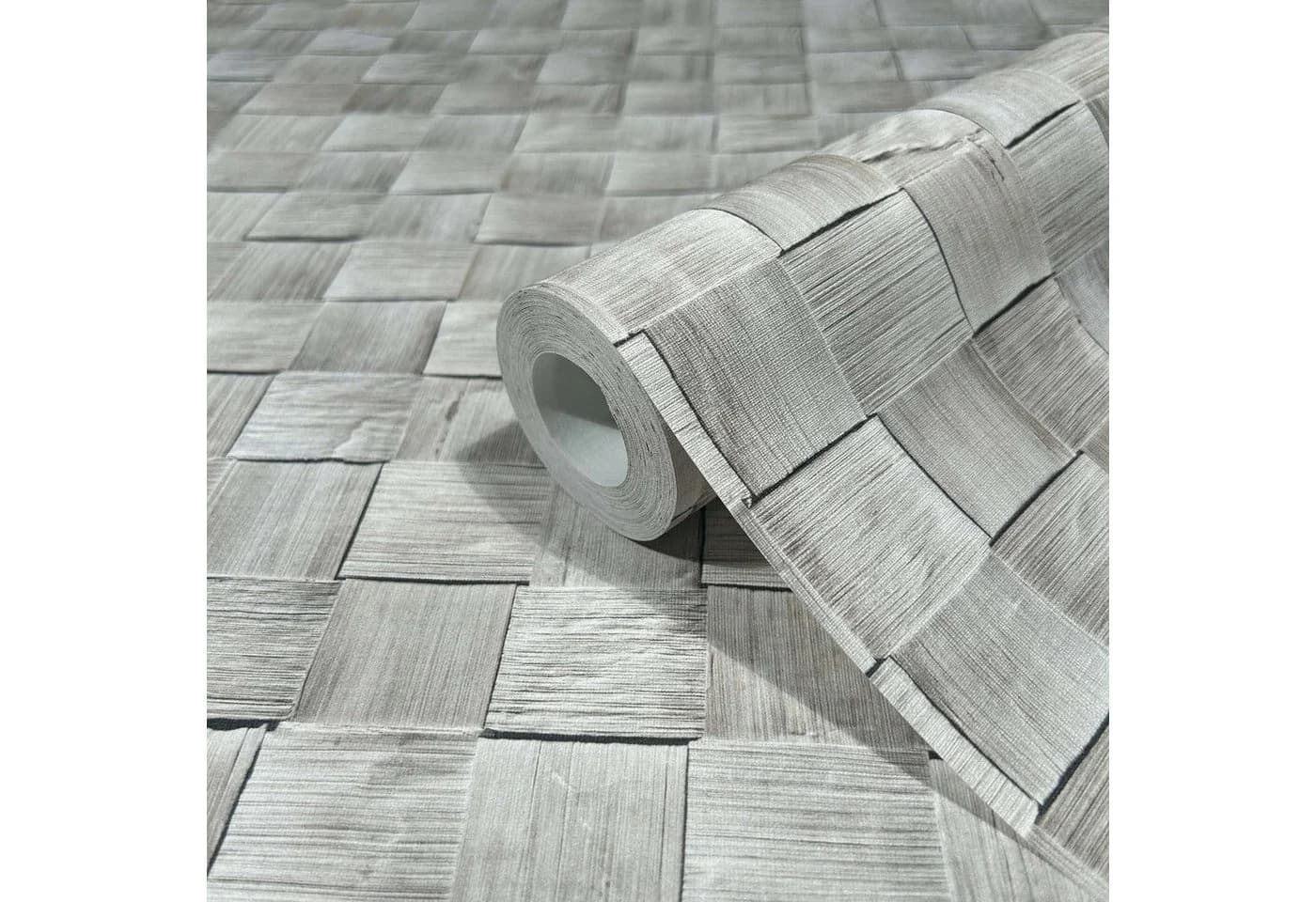 Marburg Vliestapete Wooden Panels Grau Geprägt