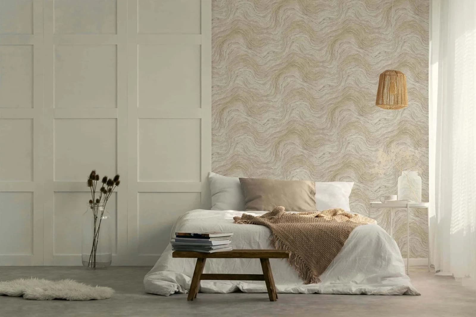 Marburg Vliestapete Onyx Marmor Grau Beige