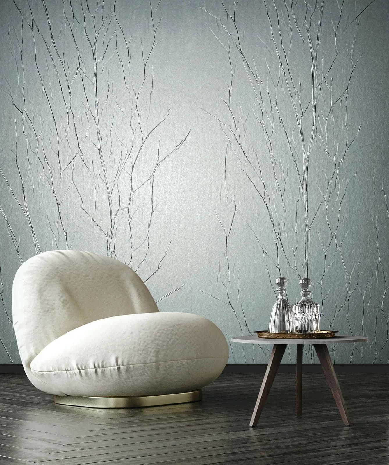 Marburg Vliestapete Crushed Pattern Silber