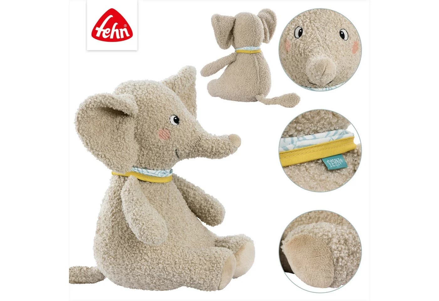 FEHN FredErik Elefant XL Kuscheltier Grau Plüsch - Bild 4