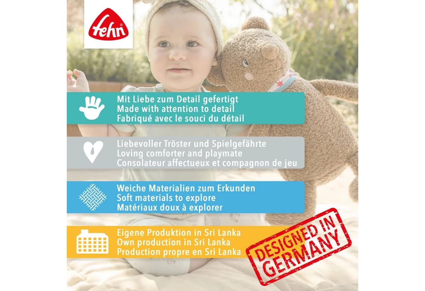 FEHN FredErik Elefant XL Kuscheltier Grau Plüsch - Bild 5