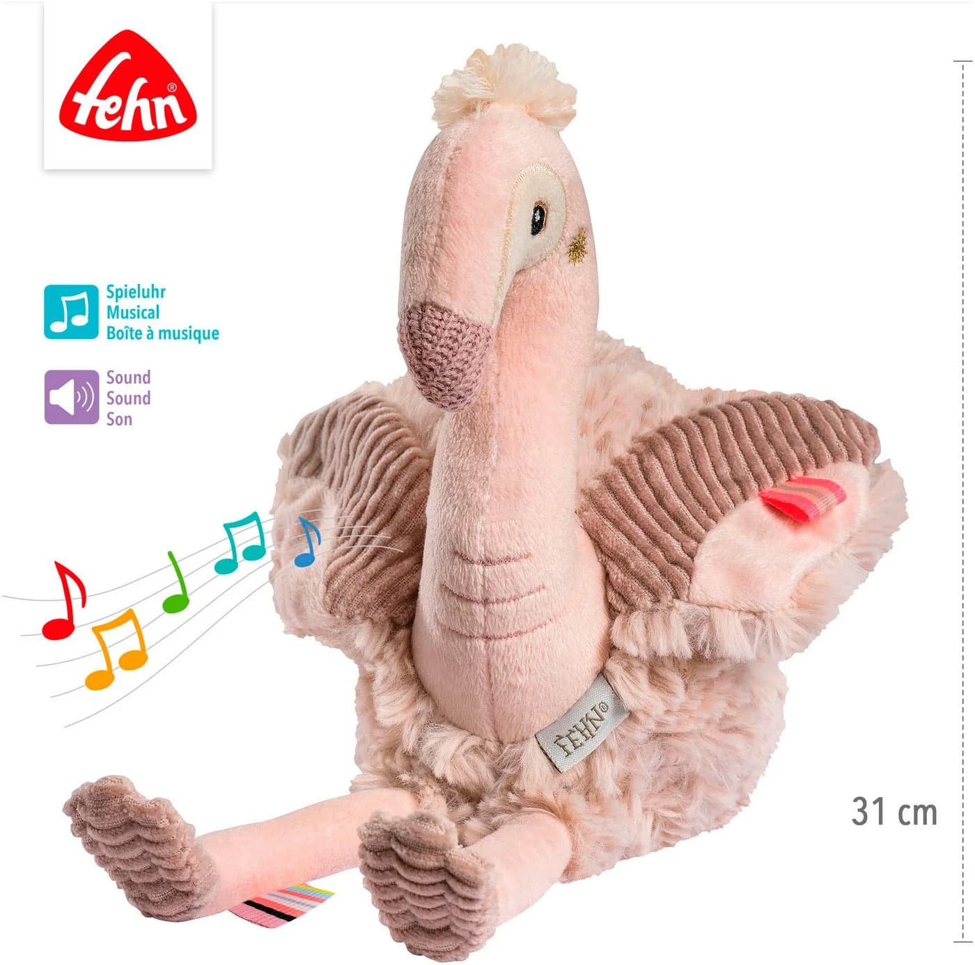 Fehn Kuscheltier Lazy, Crazy & Pink Einschlafhilfe Flamingo - Bild 5