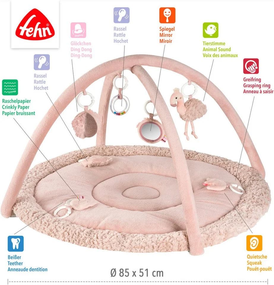 FEHN Spielbogen Lazy Crazy Pink Flamingo 3-D Activity Decke Rosa - Bild 5