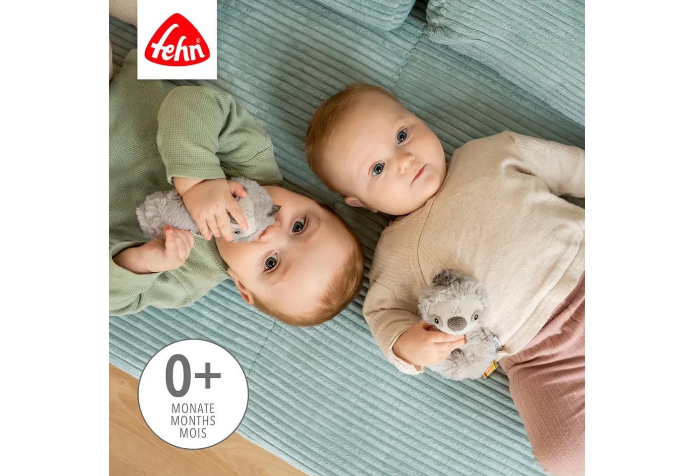 babyFEHN Greifspielzeug Lazy, Crazy & Pink Ring-Greifling Faultier Grau/Beige - Bild 3