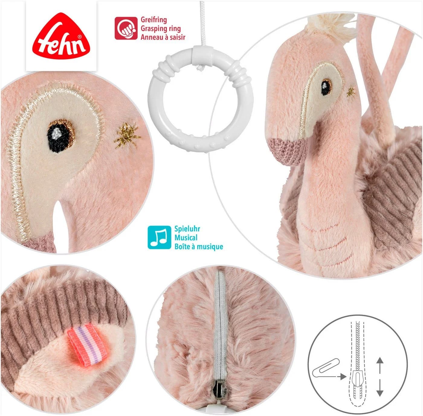 FEHN Spieluhr Flamingo Rosa mit Einschlafmelodie - Bild 4