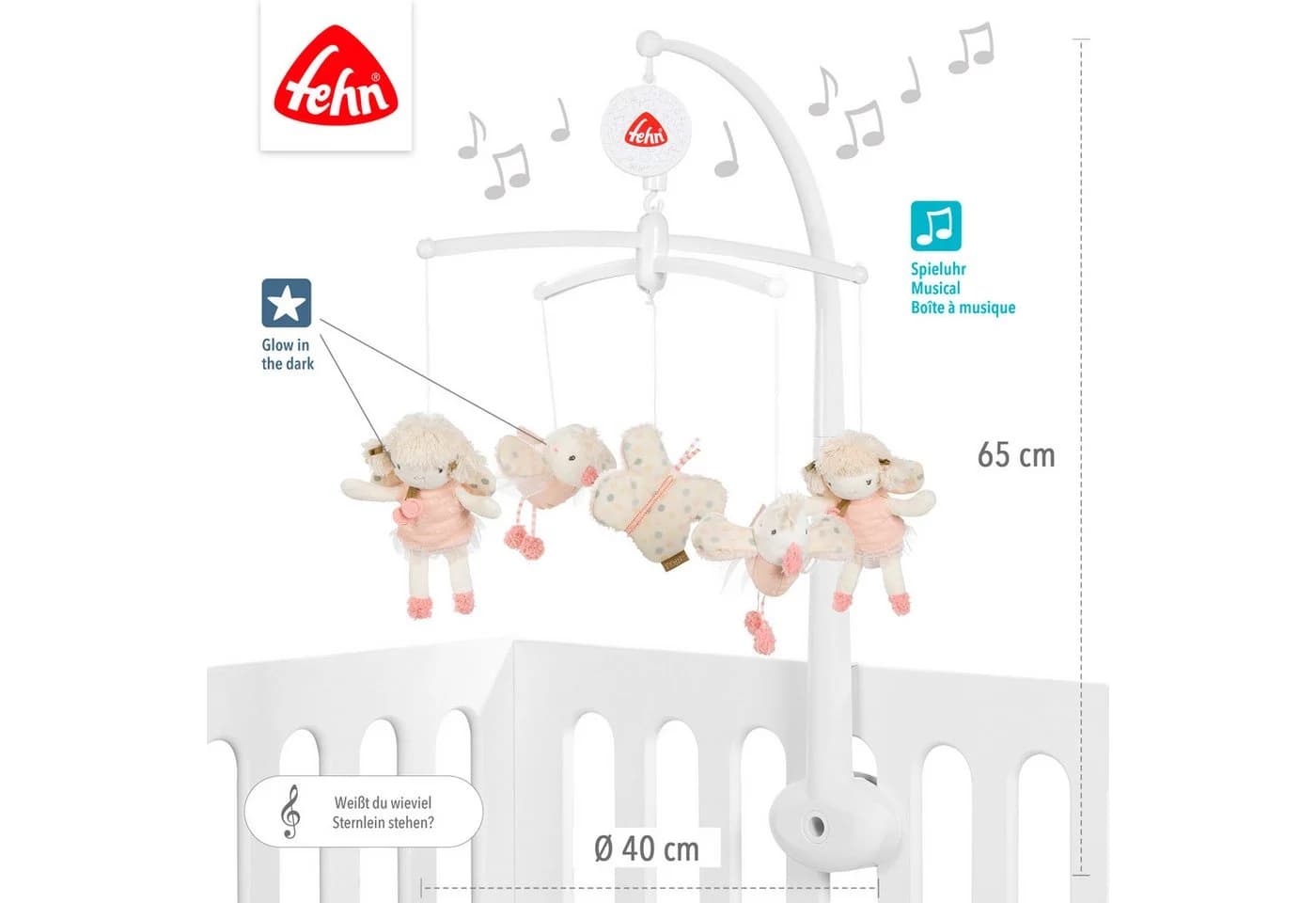 FEHN feehnLAND Musik-Mobile rosa/beige mit Spieluhr - Bild 5
