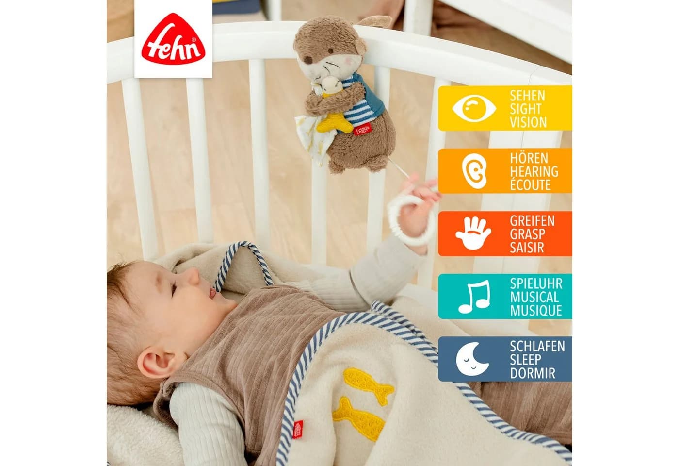 Fehn Spieluhr Otter Theo Mini-Spieluhr Otter Braun
