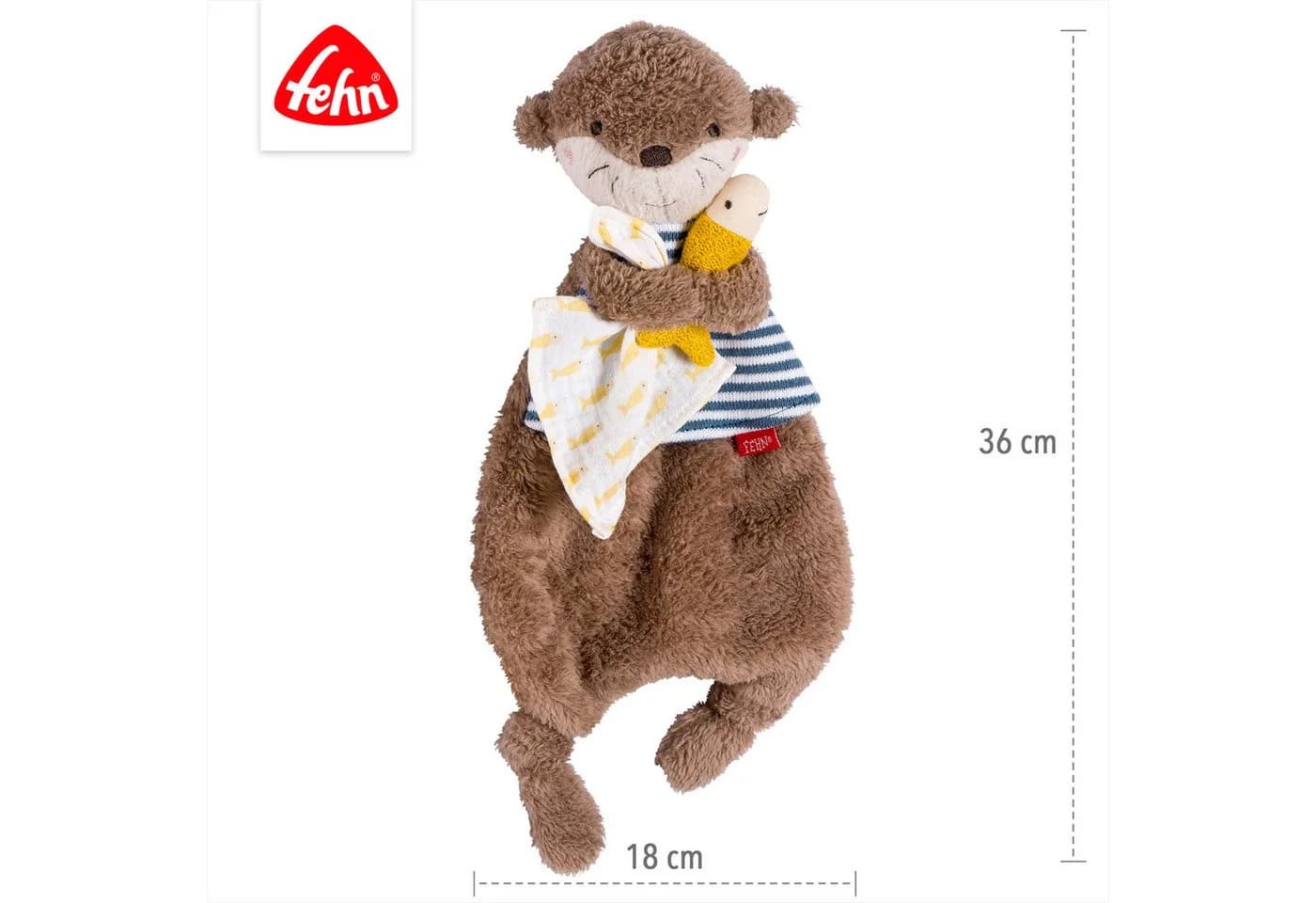 FEHN Schmusetuch Otter Theo Baby Braun Musselin Plüsch - Bild 5
