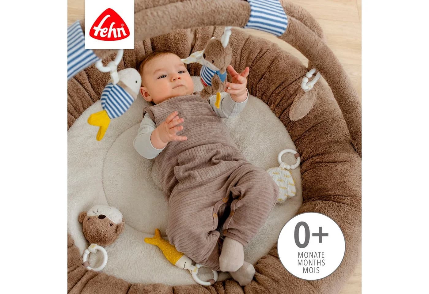 Baby Gym FEHN Otter Theo 3-D-Activity-Nest Braun/Sand - Bild 3