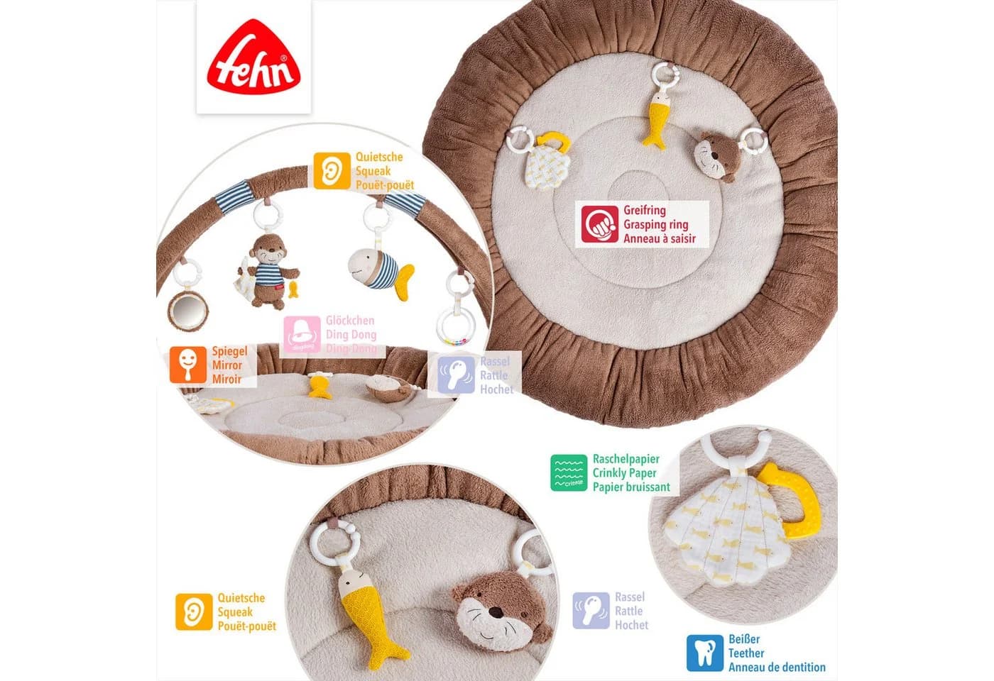 Baby Gym FEHN Otter Theo 3-D-Activity-Nest Braun/Sand - Bild 4