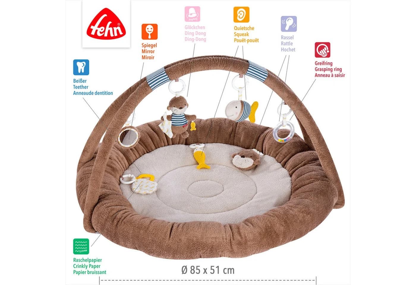 Baby Gym FEHN Otter Theo 3-D-Activity-Nest Braun/Sand - Bild 5