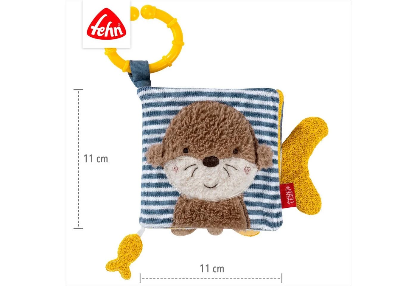 FEHN Stoffbuch Otter Theo Bunt Greifspielzeug mit Quietsche & Spiegel - Bild 5