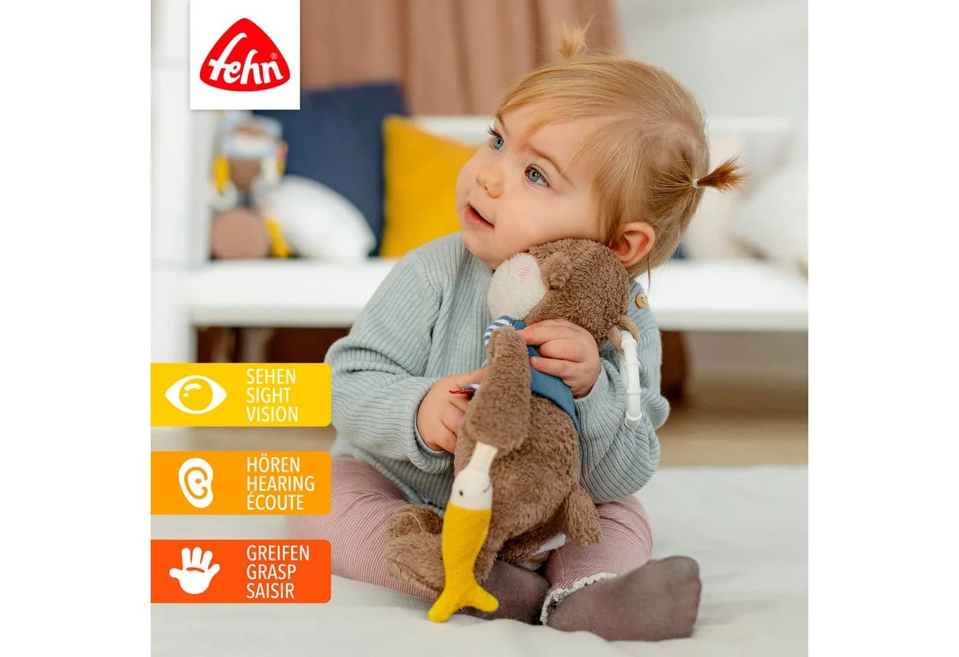 FEHN Activity-Otter Greifspielzeug Braun Otter Theo