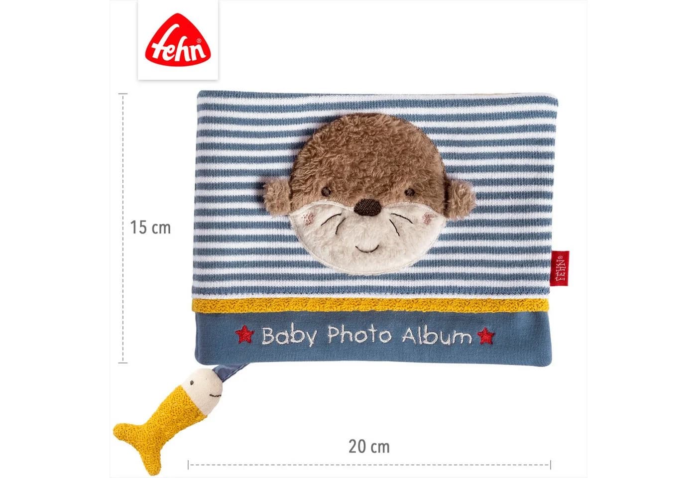 FEHN Otter Theo Stoff-Fotoalbum Bunt Greifspielzeug Baby - Bild 5
