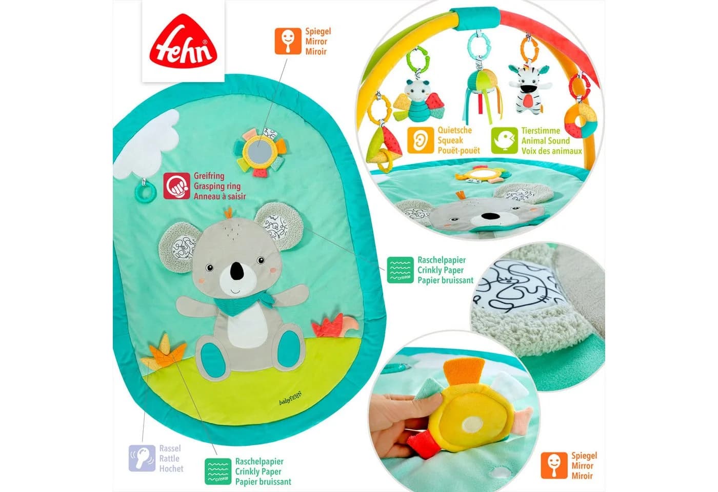 Fehn Baby Gym DoBabyDoo 3-D-Activity-Decke Koala - Bild 4