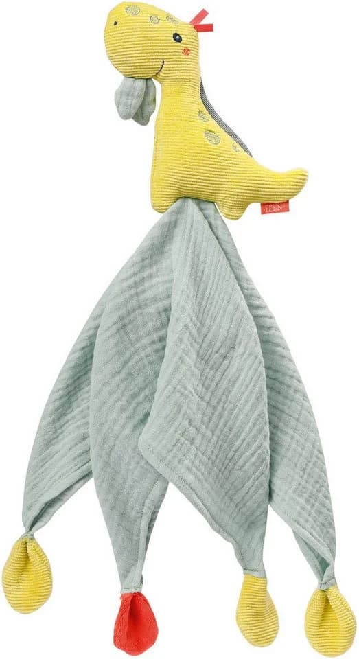 FEHN Happy Dino Kuscheltuch Bunt Baumwolle Musselin Schnuffeltuch Baby - Bild 2