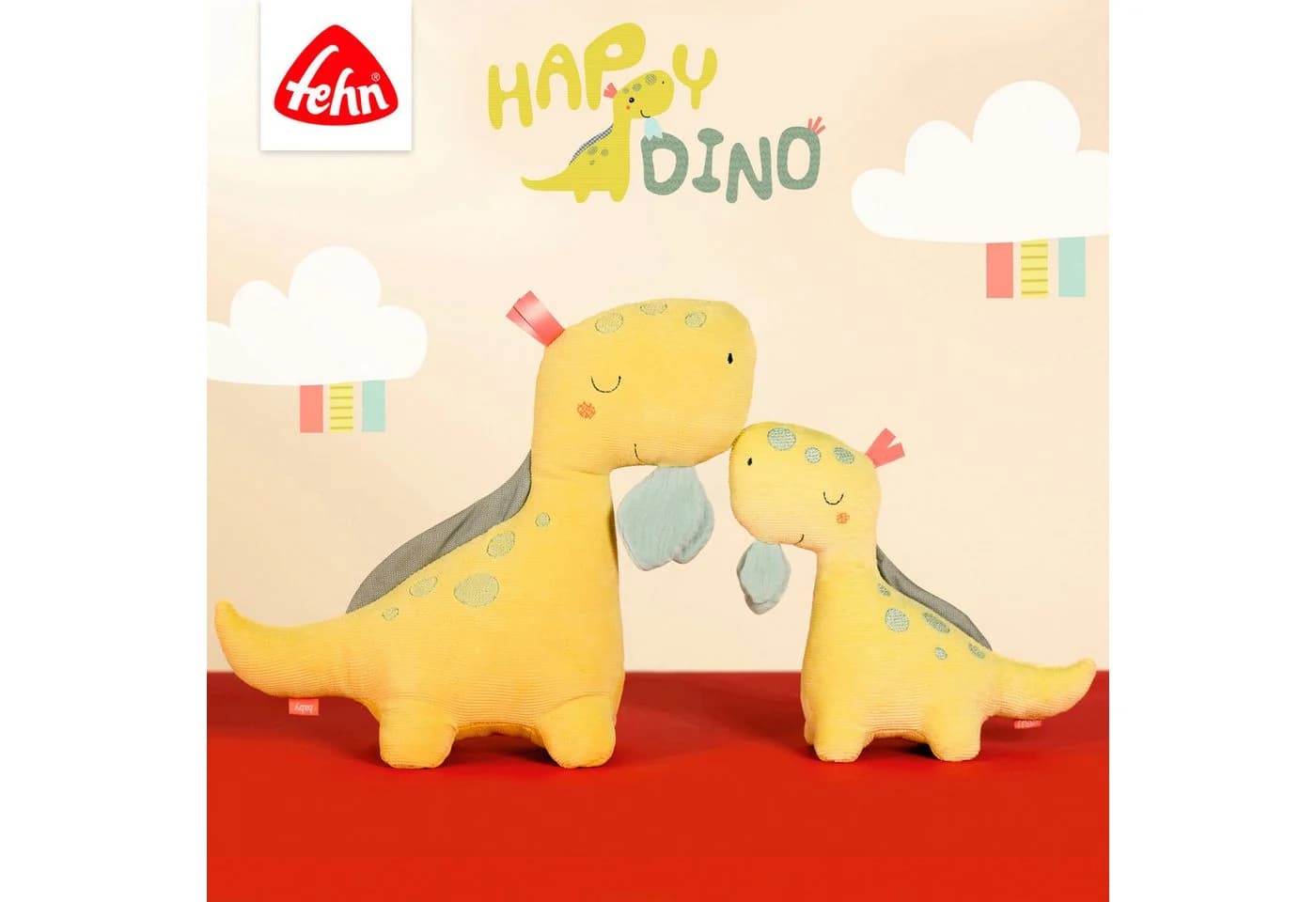 FEHN Happy Dino Kuscheltuch Bunt Baumwolle Musselin Schnuffeltuch Baby - Bild 5