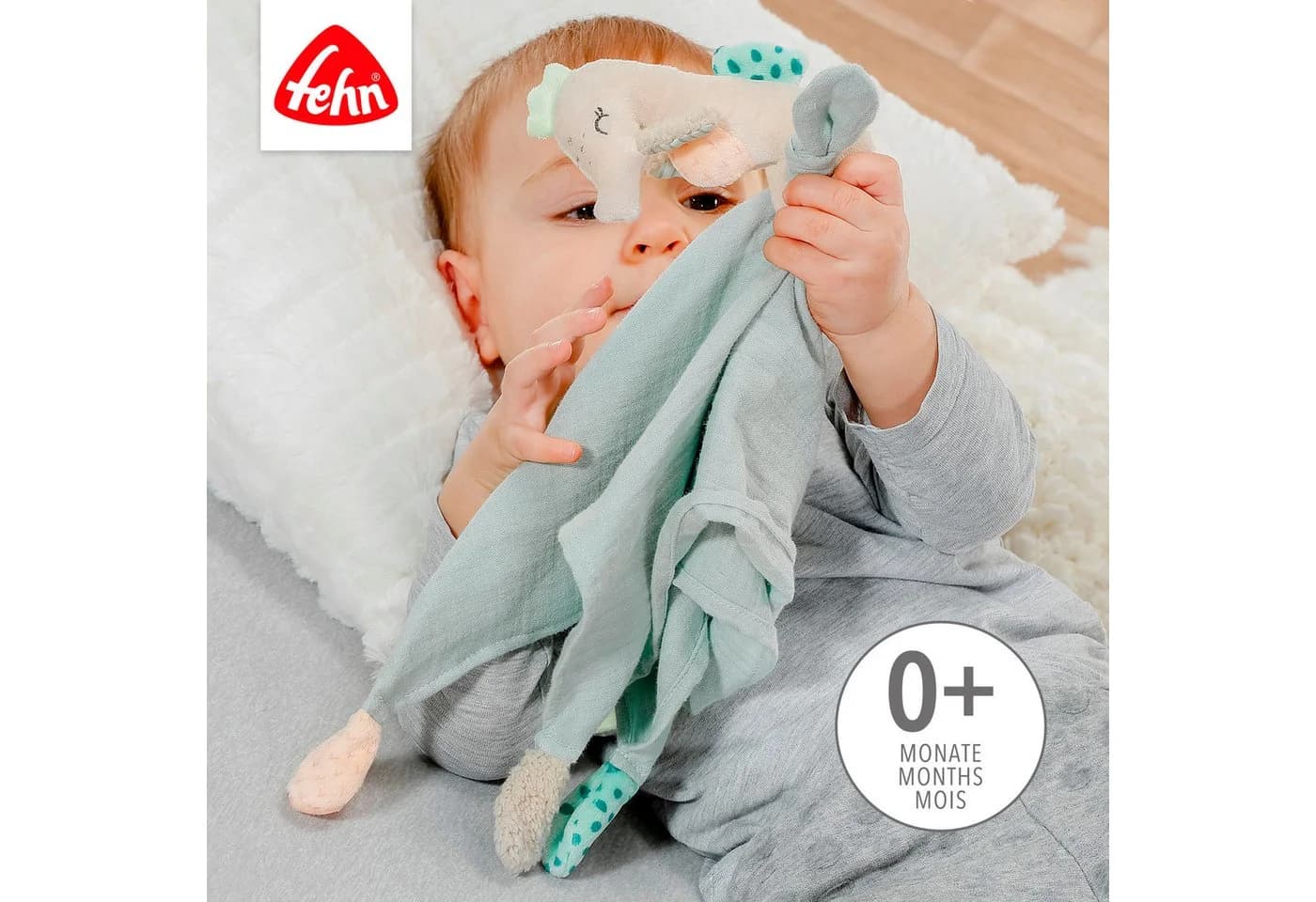 FEHN Kuscheltuch Meereskinder Seepferd Baby Schnuffeltuch Baumwolle Bunt - Bild 3