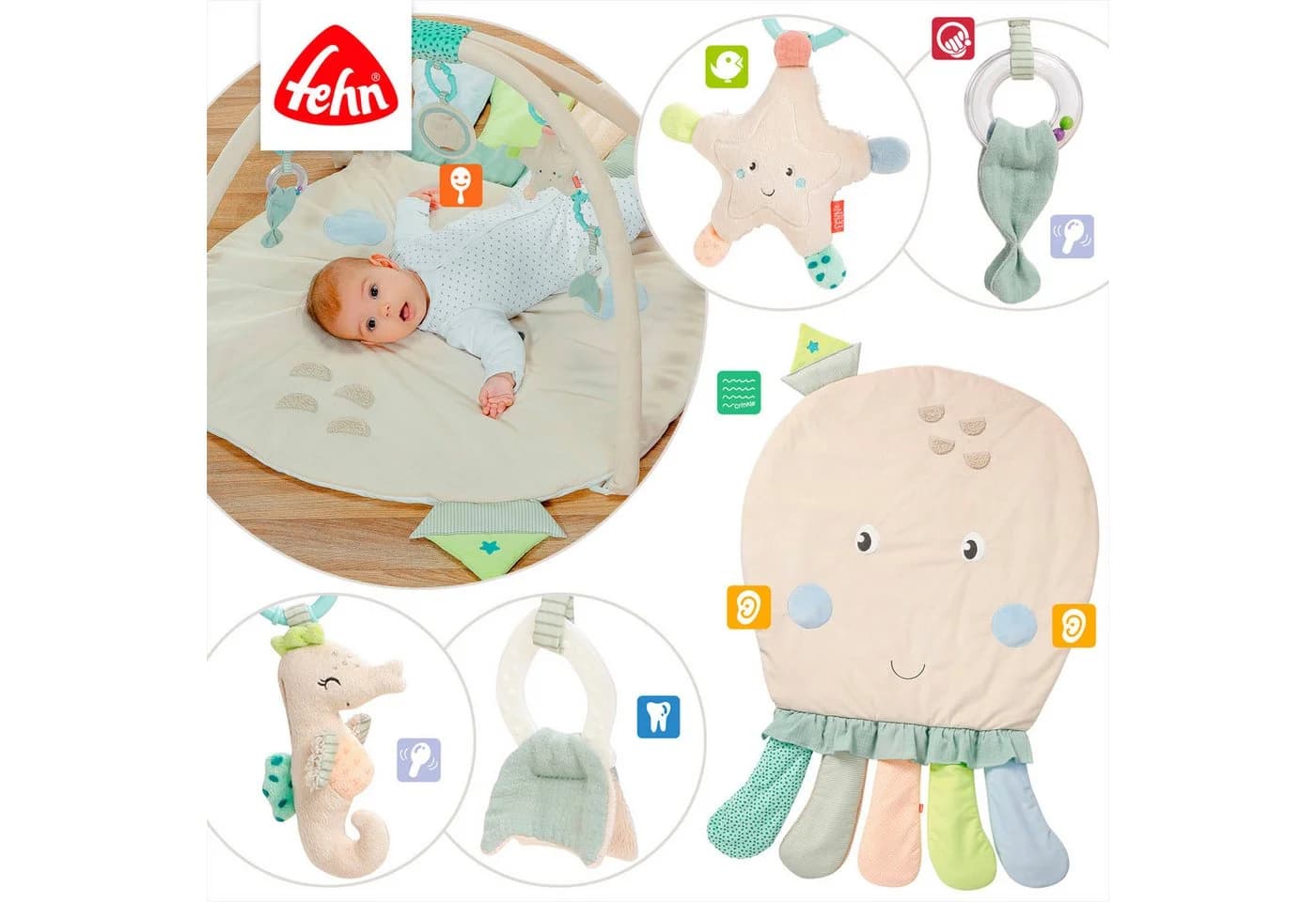 FEHN Spielbogen Meereskinder Oktopus mit Spielzeug - Bild 4