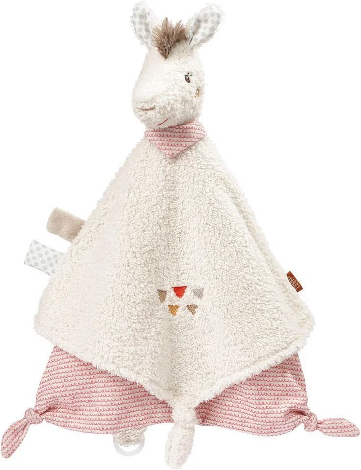FEHN Schmusetuch Lama Deluxe Grau/Weiß mit Schnullerhalter - Bild 2