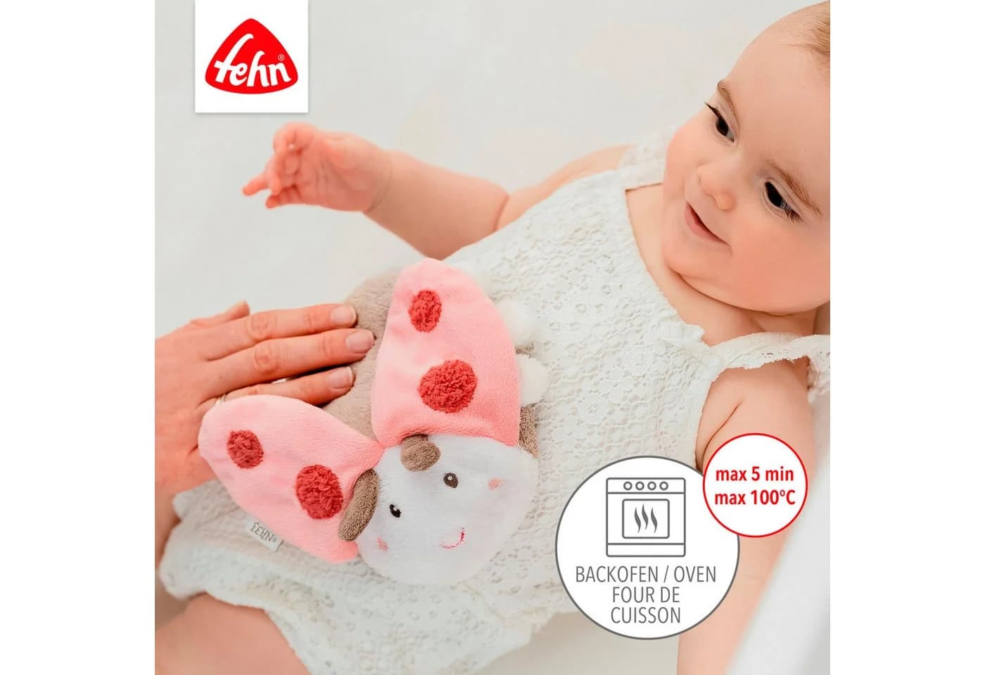 FEHN Wärmekissen Käfer Rosa Velours mit Kirschkerne - Bild 3