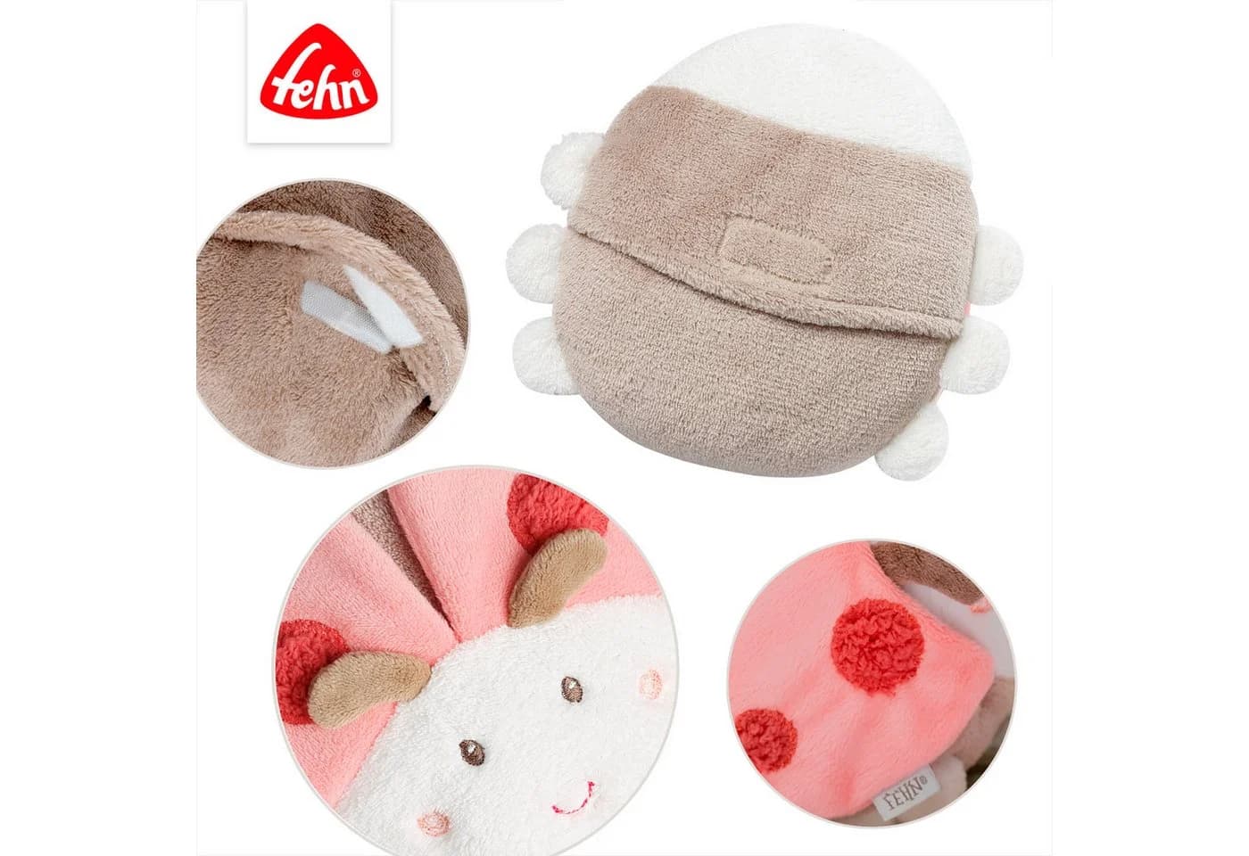 FEHN Wärmekissen Käfer Rosa Velours mit Kirschkerne - Bild 4