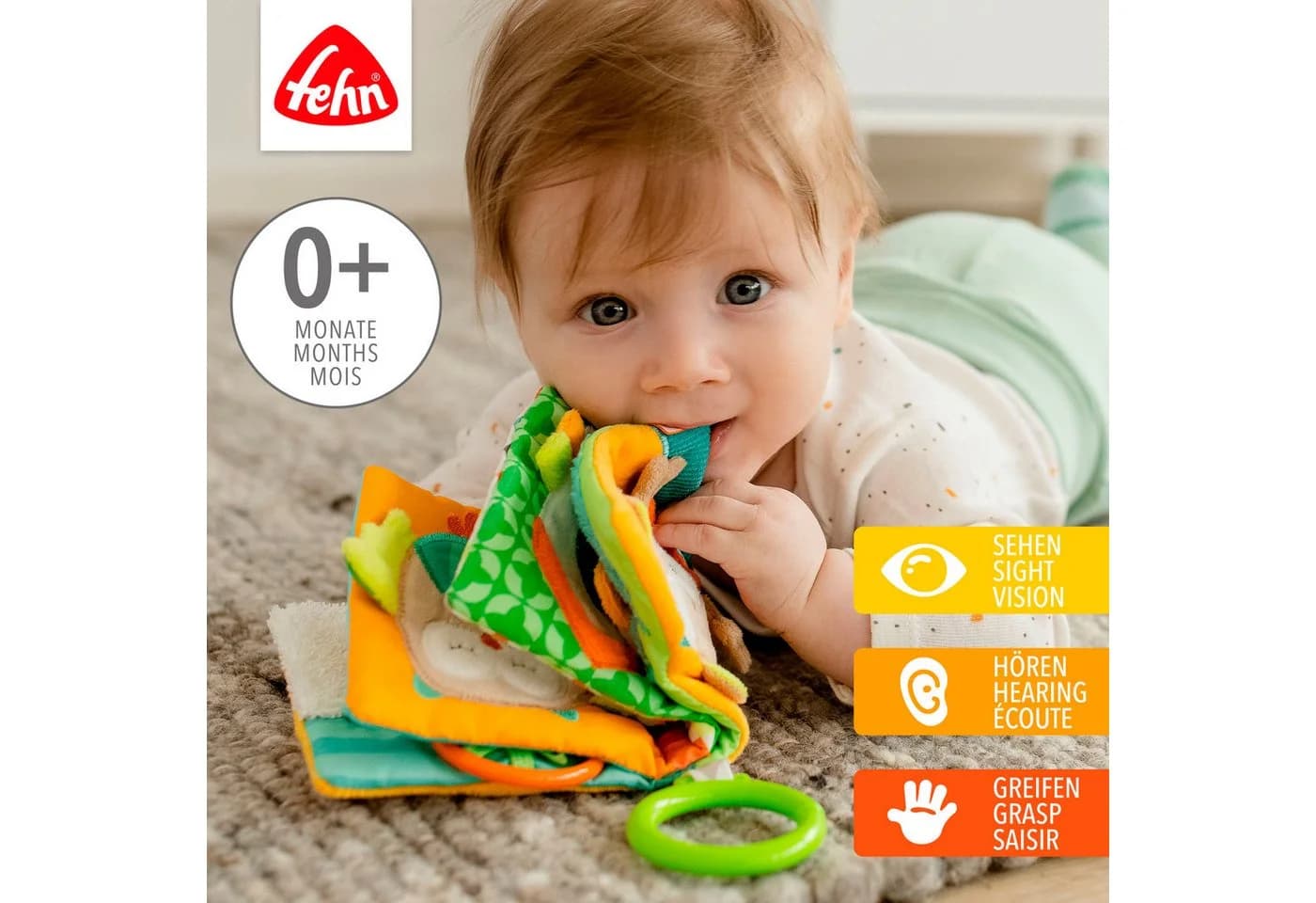 FEHN Sleeping Forest Stoffbuch Fuchs Bunt Greifspielzeug