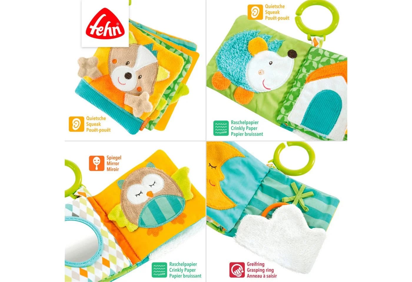 FEHN Sleeping Forest Stoffbuch Fuchs Bunt Greifspielzeug - Bild 3
