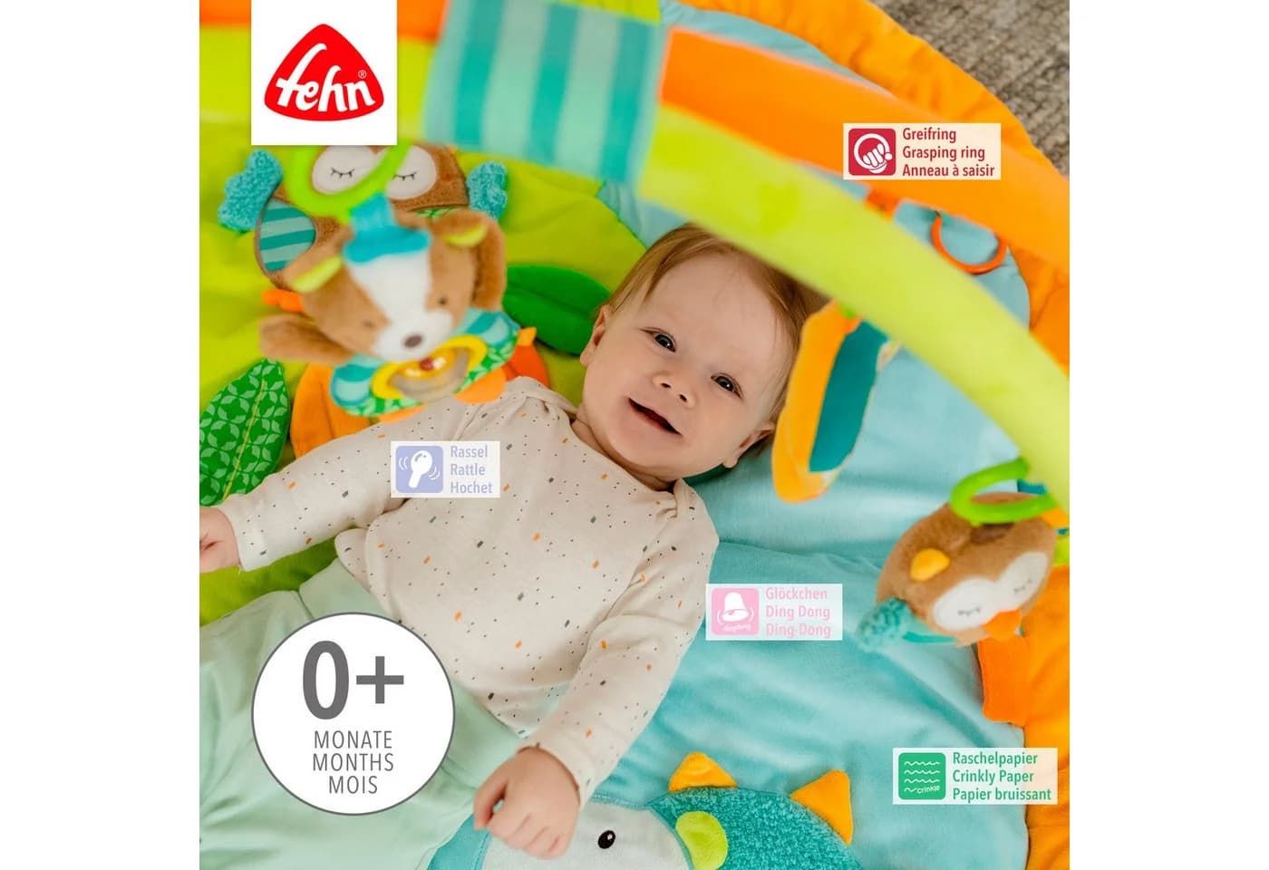 FEHN Spielbogen Sleeping Forest 3-D-Activity-Decke Bunt mit Krabbeldecke - Bild 3