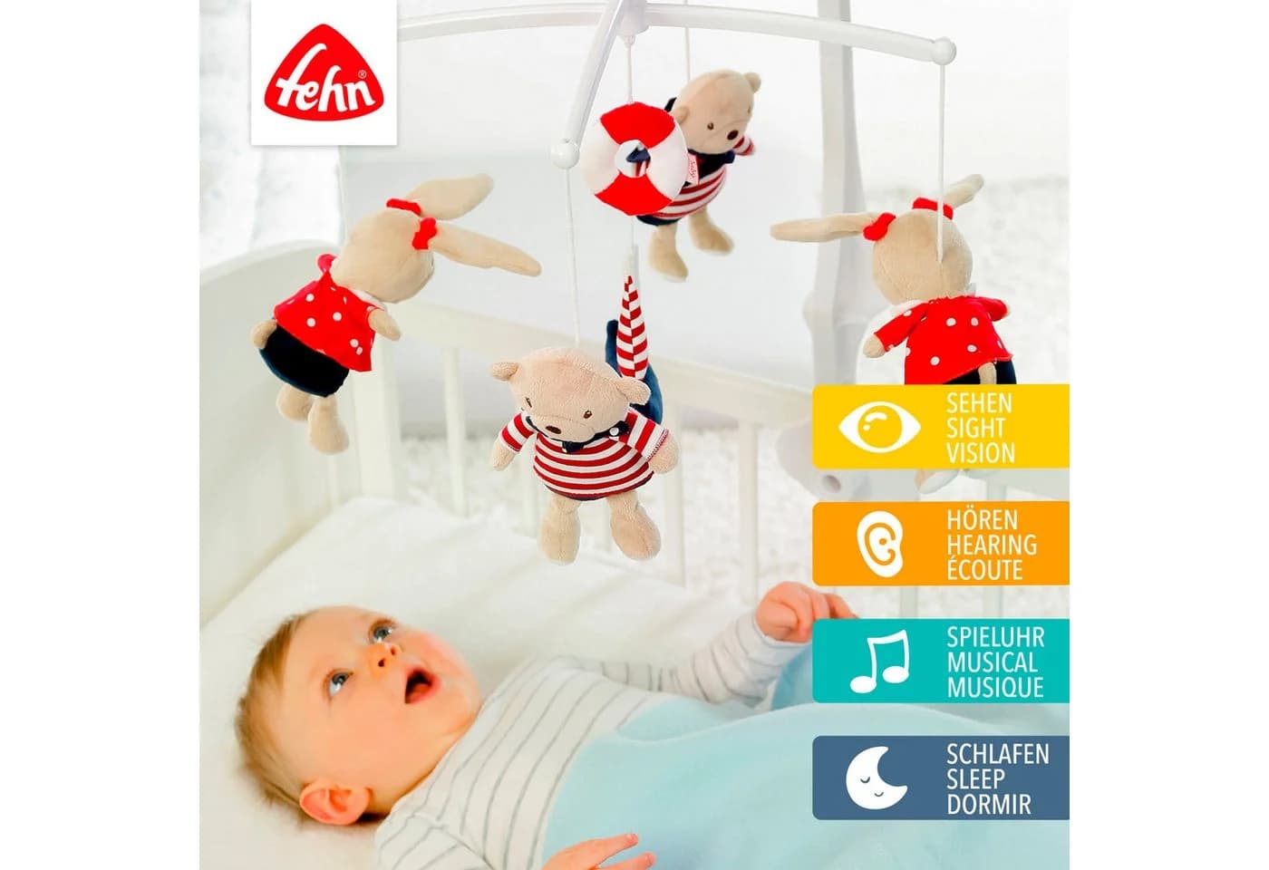FEHN Classic Stars Ocean Club Musikmobile Bunt Rot Blau
