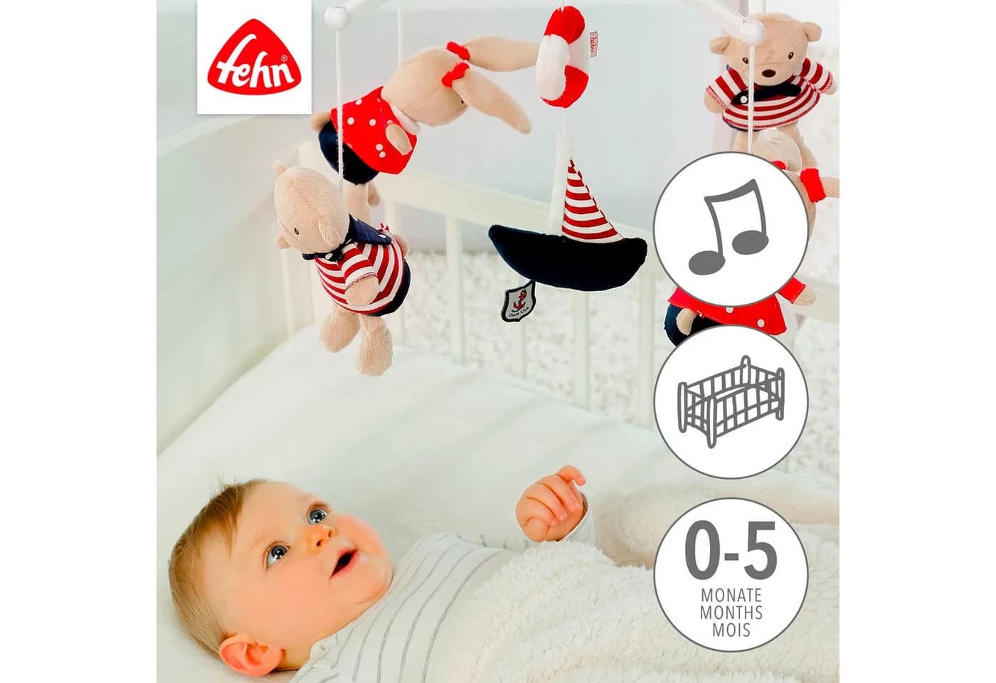 FEHN Classic Stars Ocean Club Musikmobile Bunt Rot Blau - Bild 3