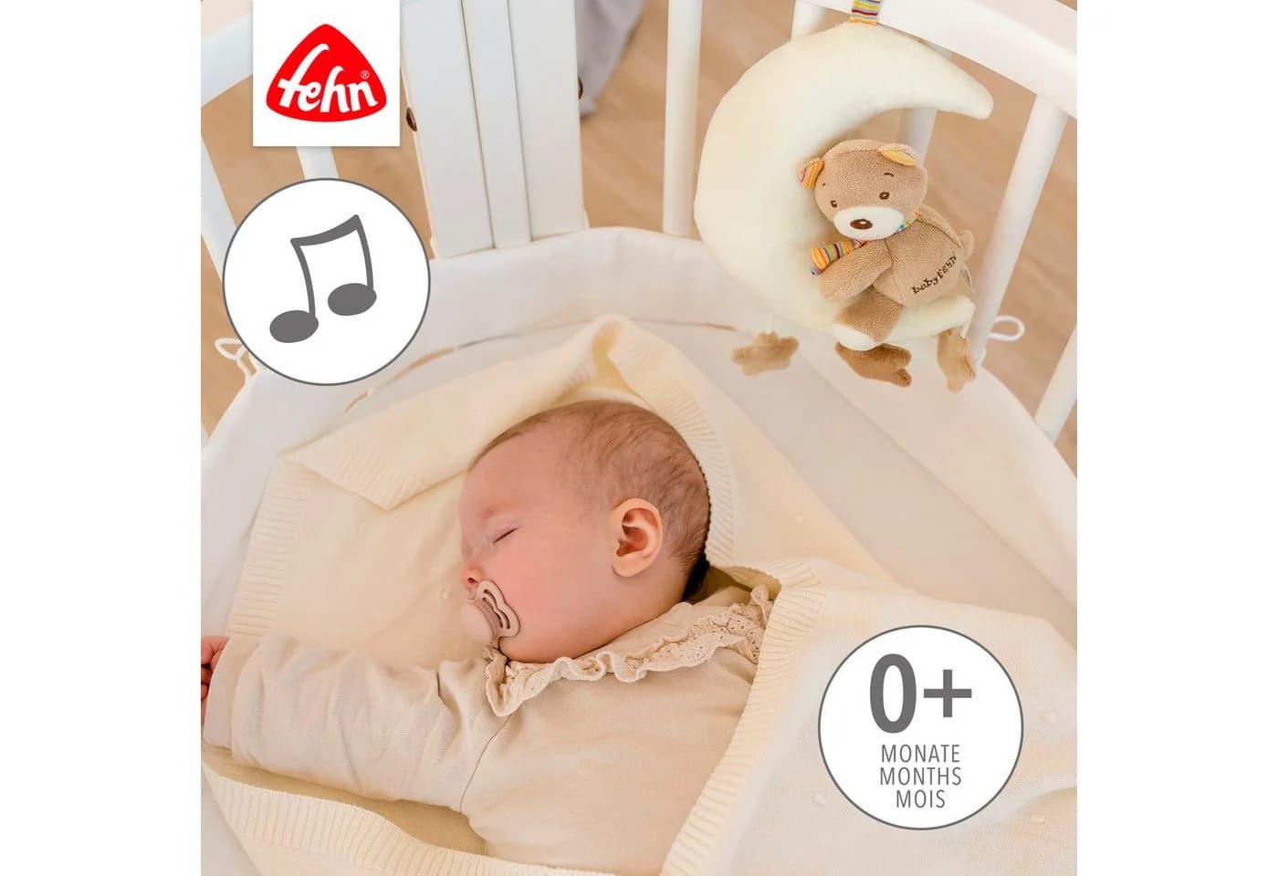 FEHN Spieluhr Teddy im Mond Braun Einschlafhilfe - Bild 3