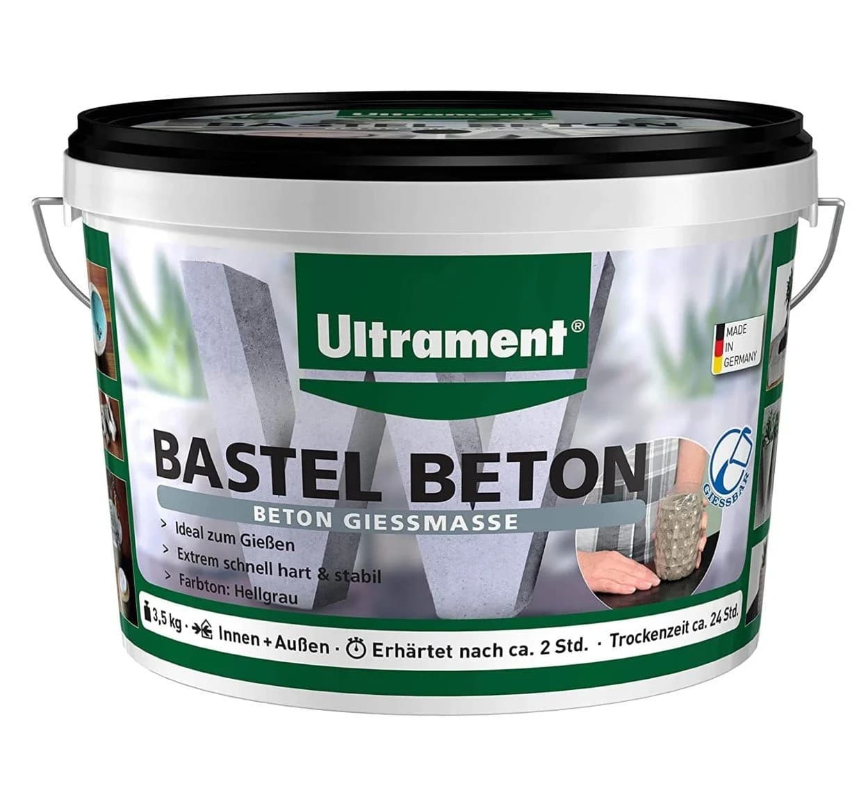 Ultrament Bastel Beton Gießmasse 3,5 kg Hellgrau - Bild 3