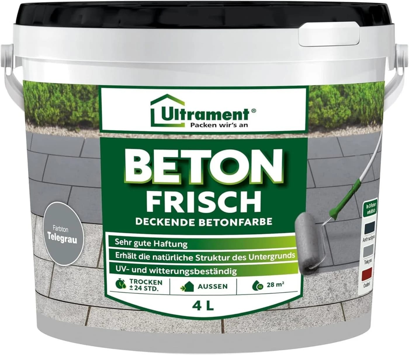 Ultrament Boden Fix Betonfarbe Grau - Deckende Bodenversiegelung - Bild 2