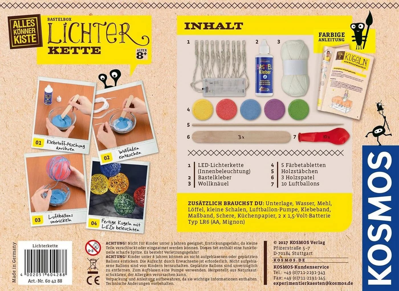 Kosmos AllesKönnerKiste Lichterkette Bastelset Bunt für Kinder ab 8 Jahren - Bild 3