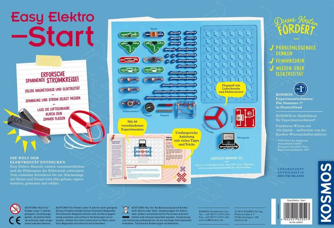 KOSMOS Easy Elektro Start Experimentierkasten Blau Kinder