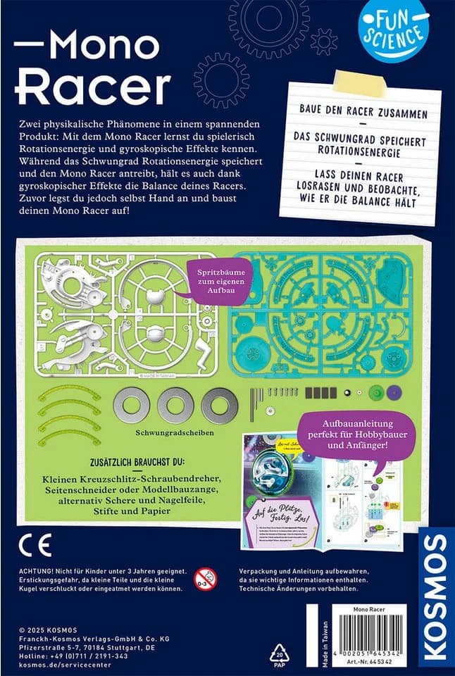 Kosmos Experimentierkasten Fun Science Mono Racer - Physik-Set