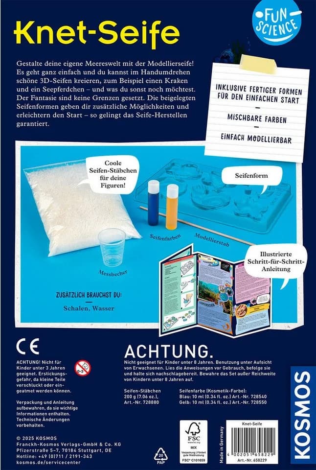 Kosmos Experimentierkasten Fun Science Knet-Seife Made in Germany