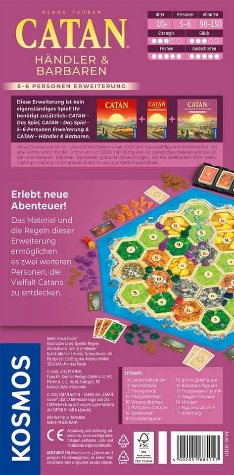 Kosmos CATAN Händler & Barbaren 5/6 Strategiespiel Bunt
