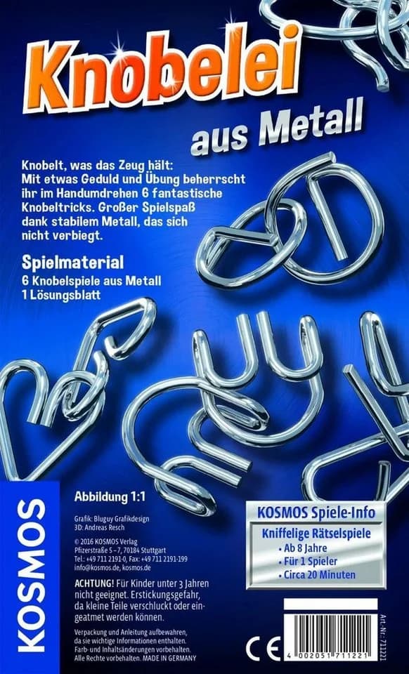 Kosmos Spiel Knobelei aus Metall 6 Knobeltricks