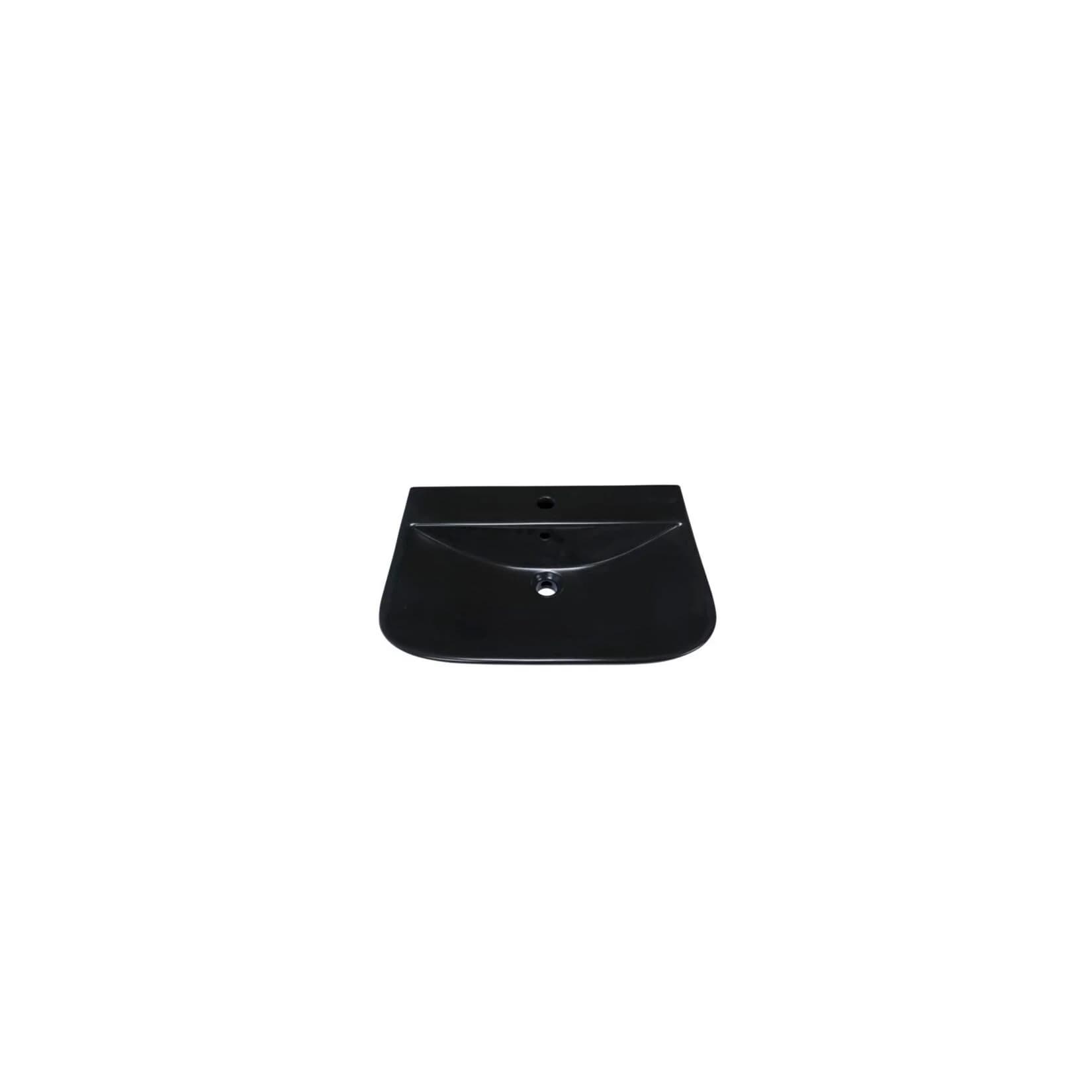 sanicomfort Waschbecken Rivo 60 cm Schwarz Matt Hänge-Waschtisch Keramik