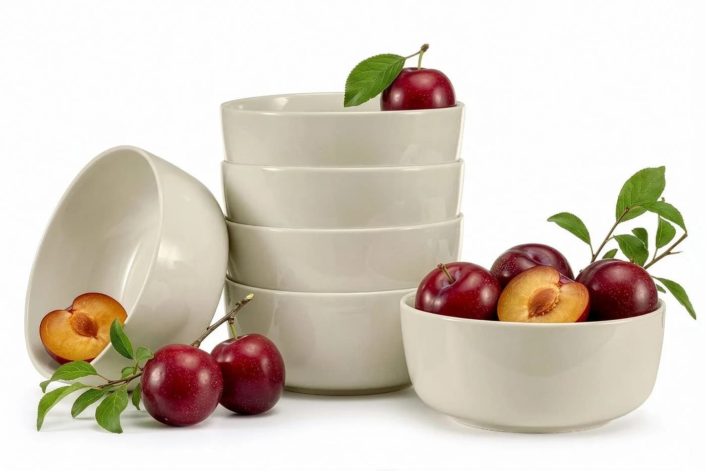 KONSIMO Müslischale VICTO 6-tlg. Set Beige Steingut