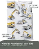 LINKHOFF Kinderbettwäsche Bagger 135x200 Biber Set Bild 1