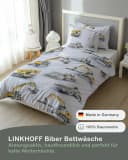 LINKHOFF Kinderbettwäsche Bagger 135x200 Biber Set Bild 3